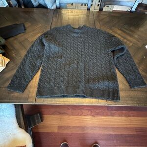 Lucky Brand Men's Dark Gray Cable Knit Sweater